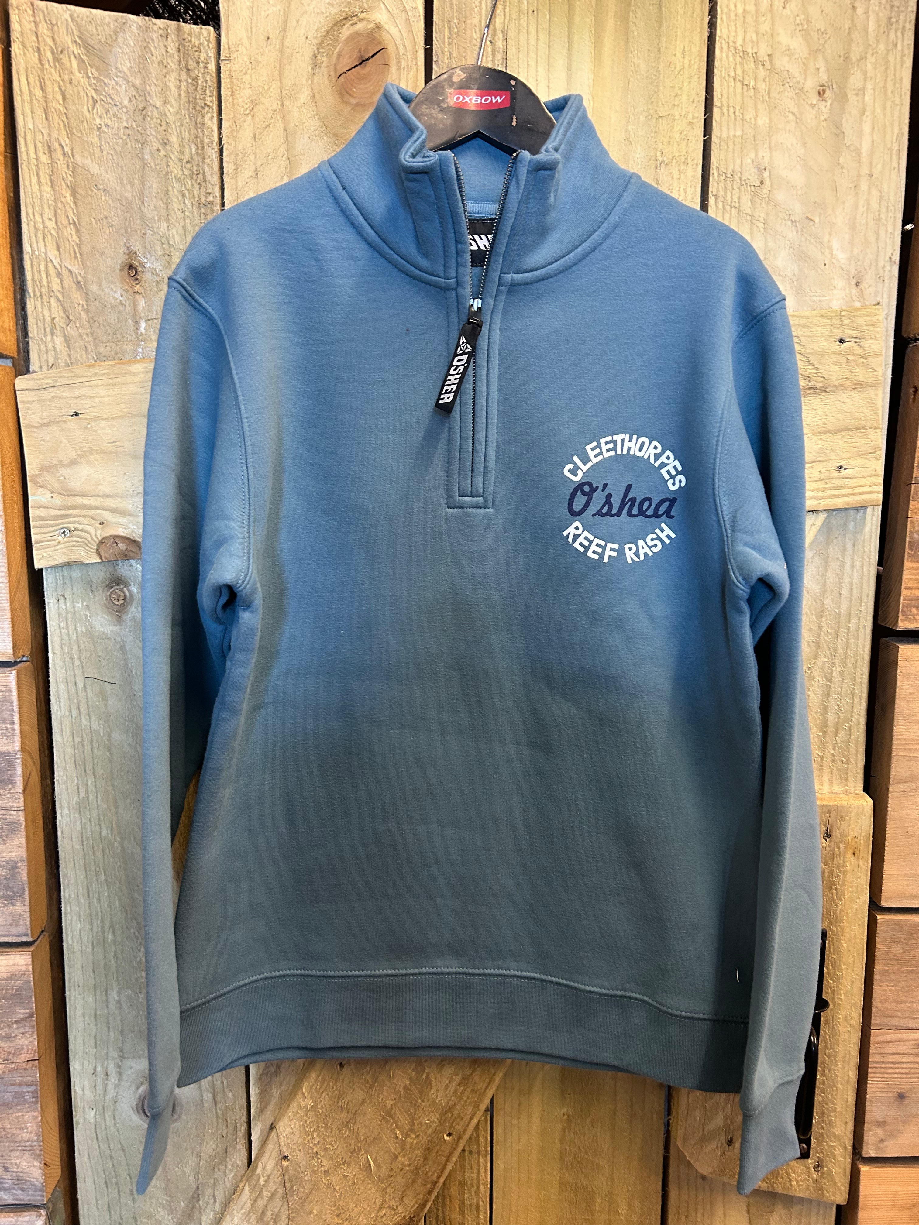 Cleethorpes 1/4 zip jumper surf & sun steel blue