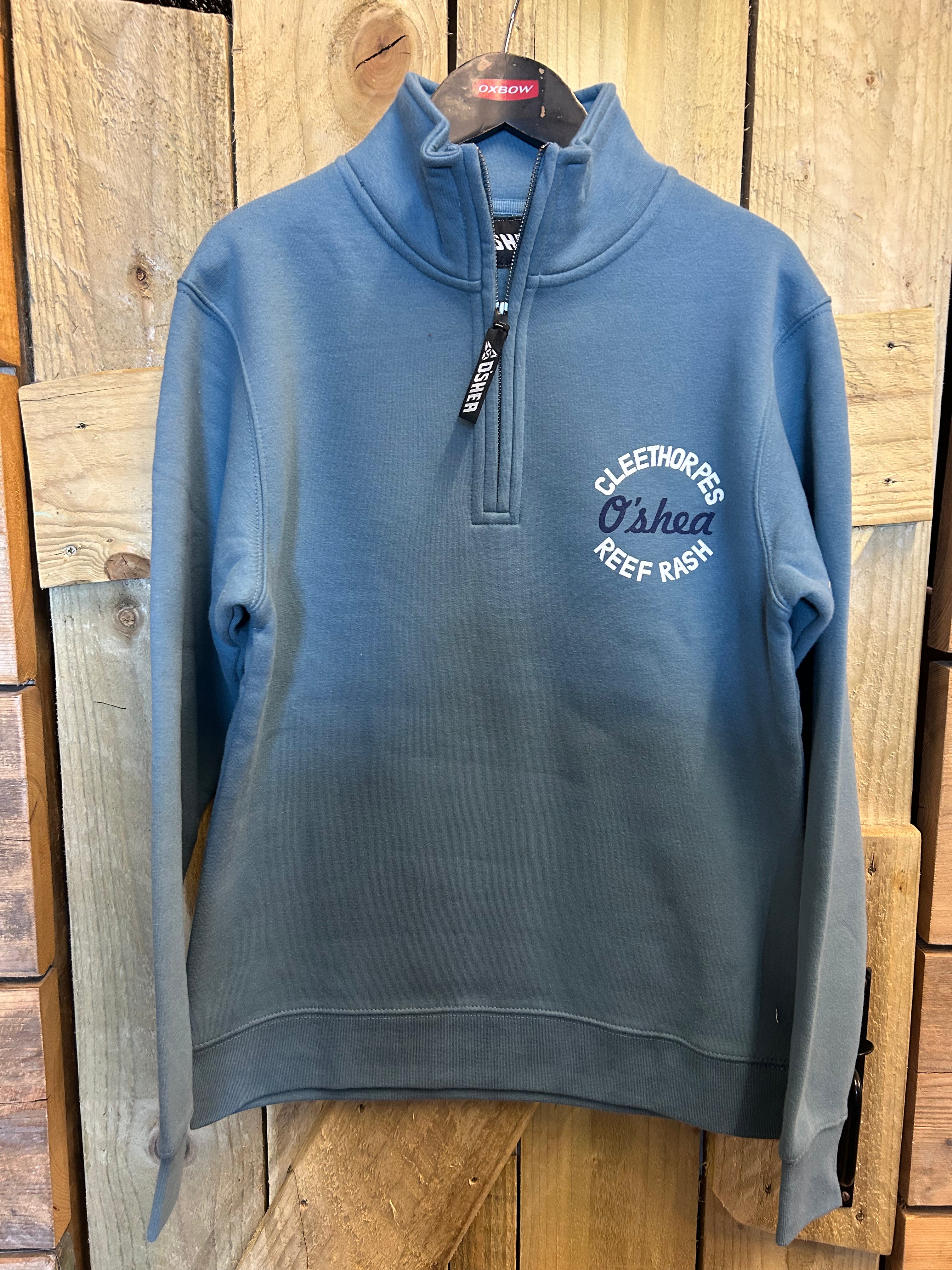 Cleethorpes 1/4 zip jumper surf & sun steel blue
