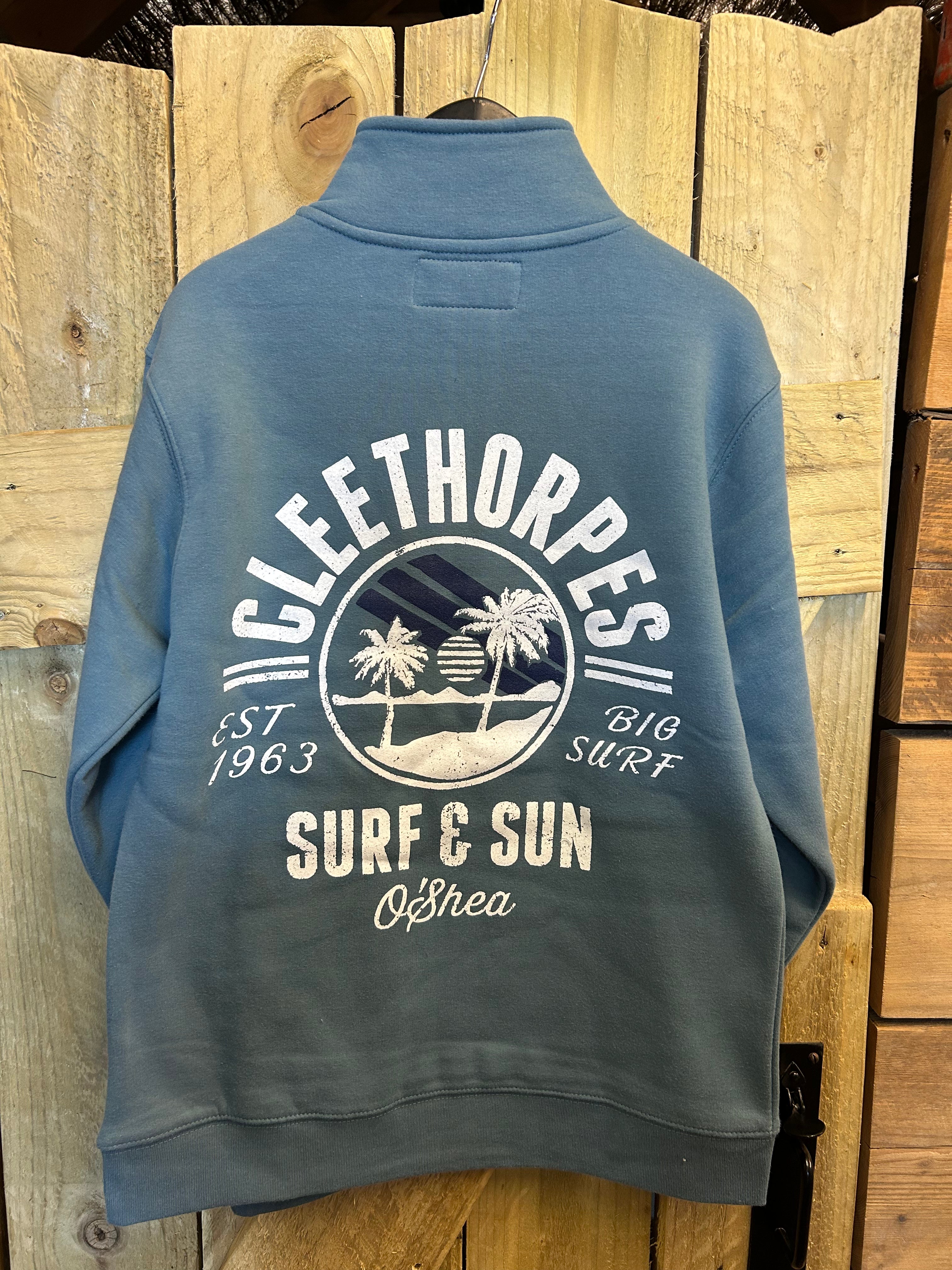Cleethorpes 1/4 zip jumper surf & sun steel blue