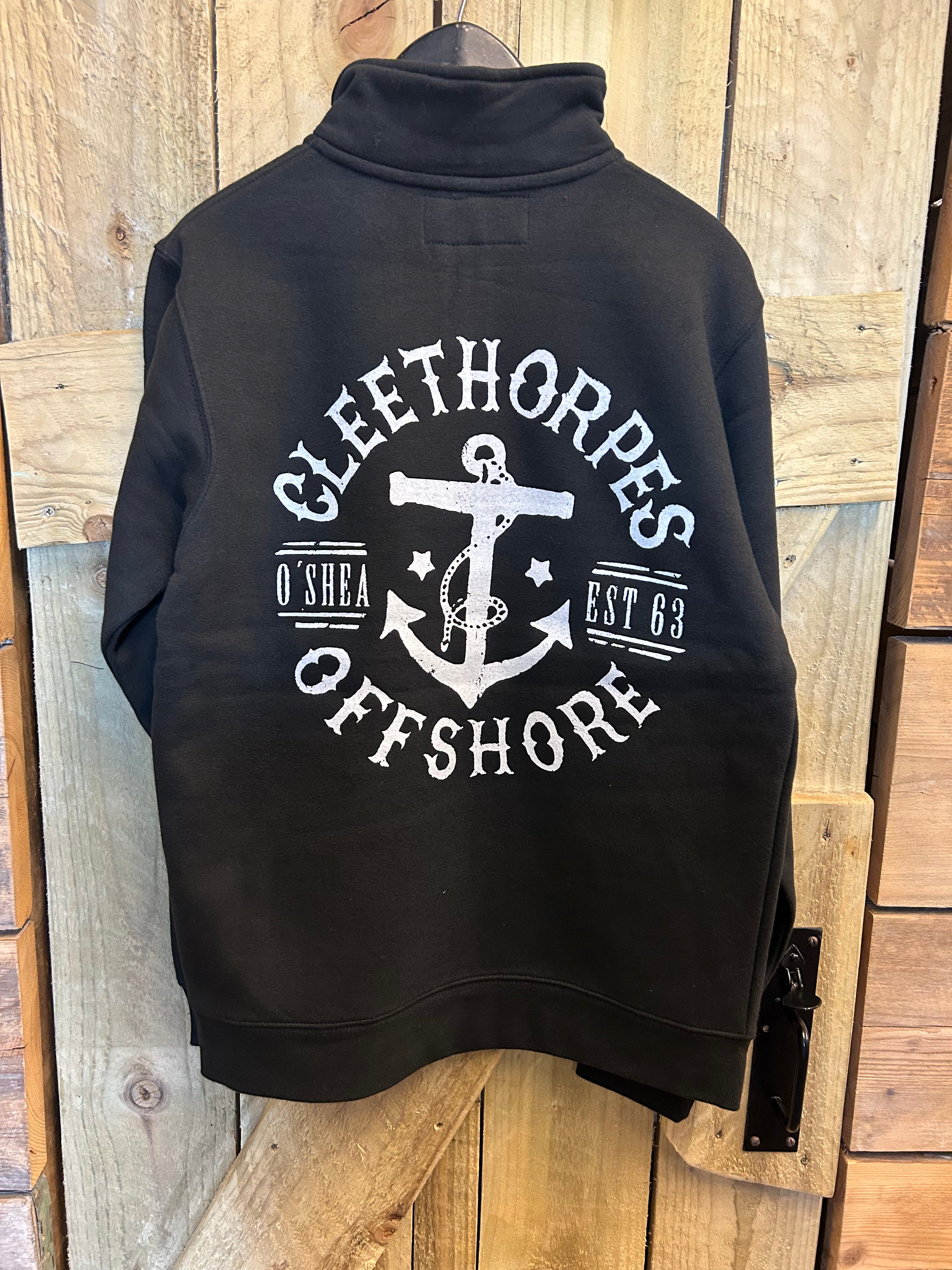 Cleethorpes black 1/4 zip offshore jumper