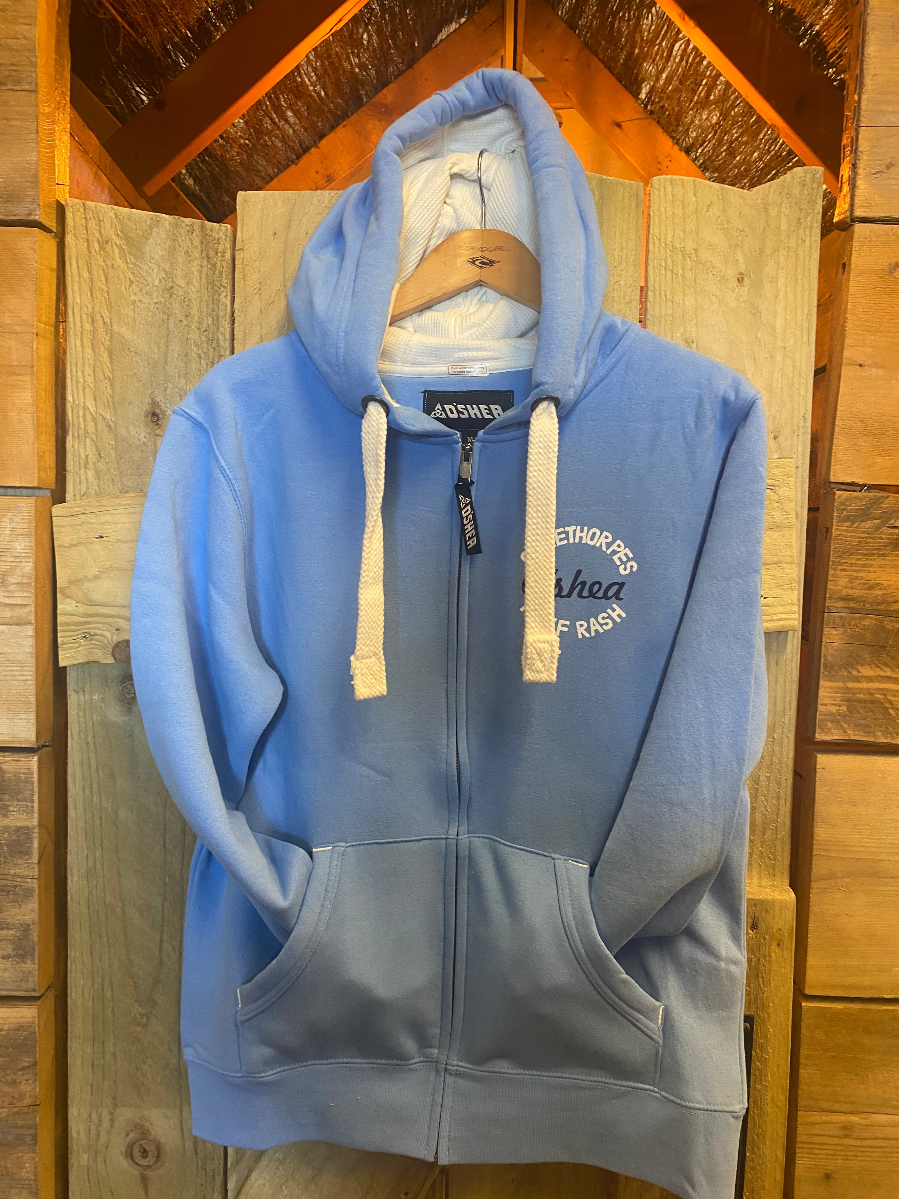 Cleethorpes Cornflower Blue Zip Up - Stay Salty Made In Cleethorpes
