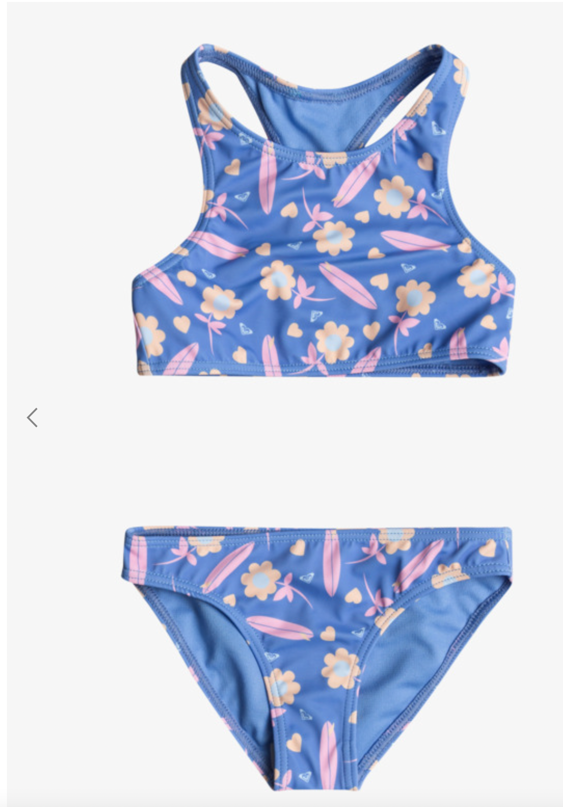 Roxy Lorem - Crop Top Two-Piece Bikini Set For Girls 2-7