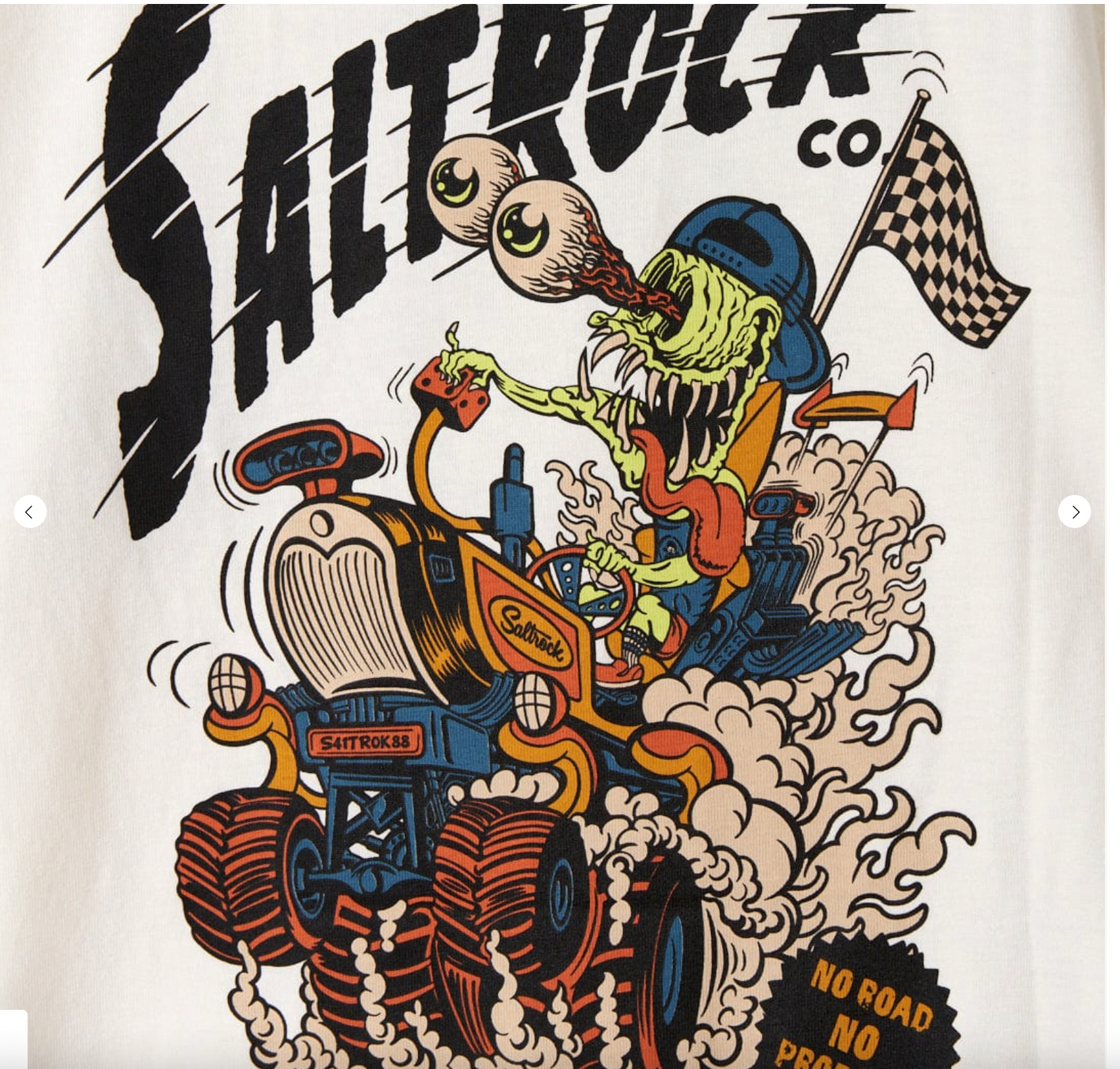 Saltrock No Road No Problem - Kids Short Sleeve T-Shirt - White