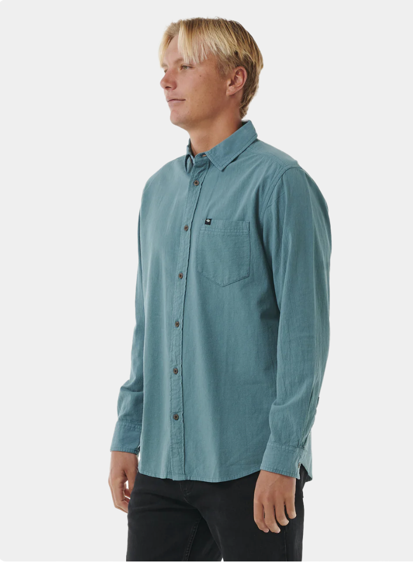 Rip Curl Classic Surf Washed Shirt In Bluestone