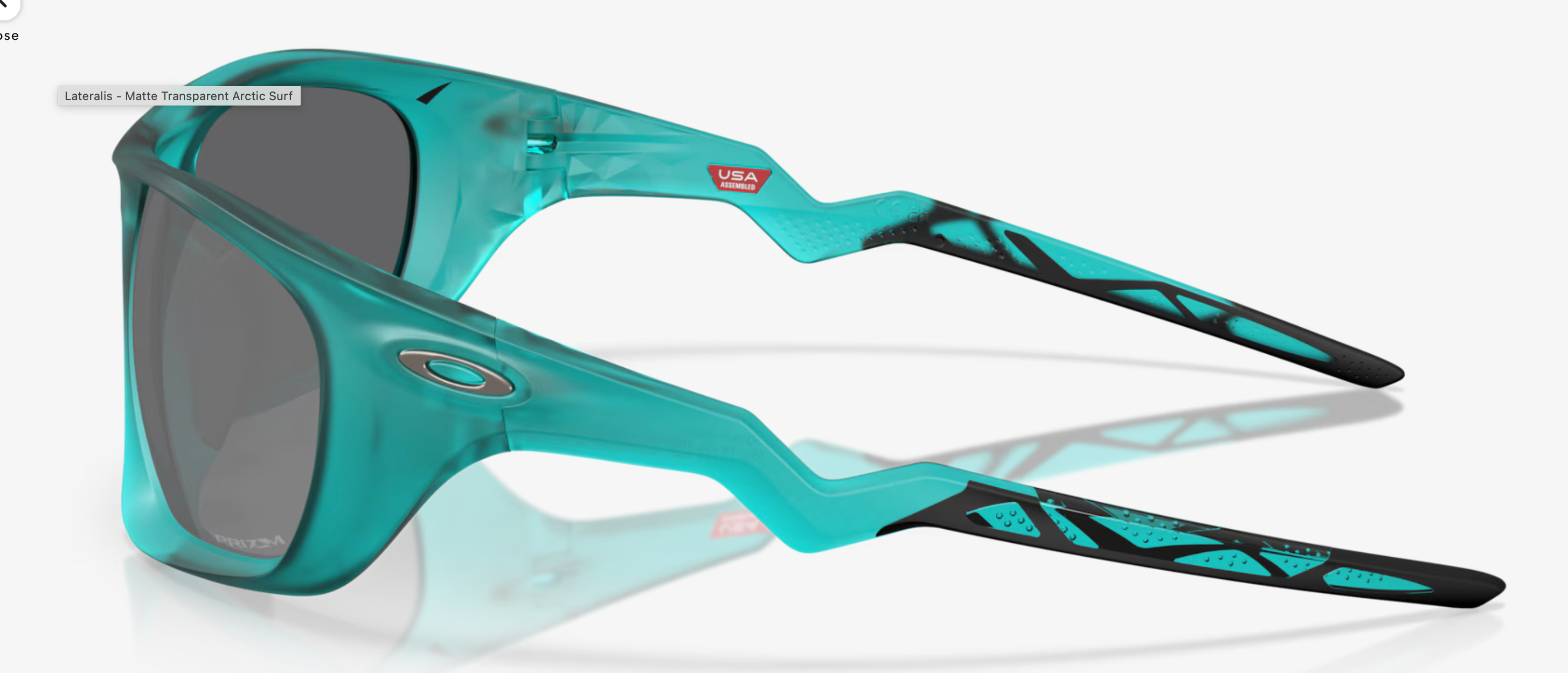 Oakley Lateralis Prizm Black Lenses, Matte Transparent Arctic Surf Frame