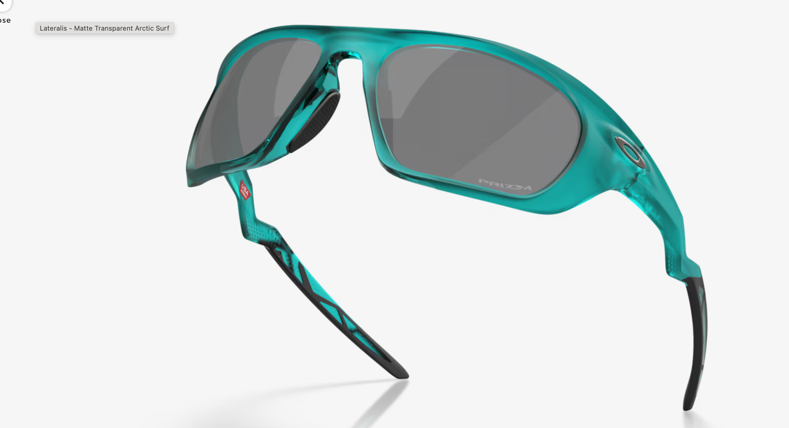 Oakley Lateralis Prizm Black Lenses, Matte Transparent Arctic Surf Frame