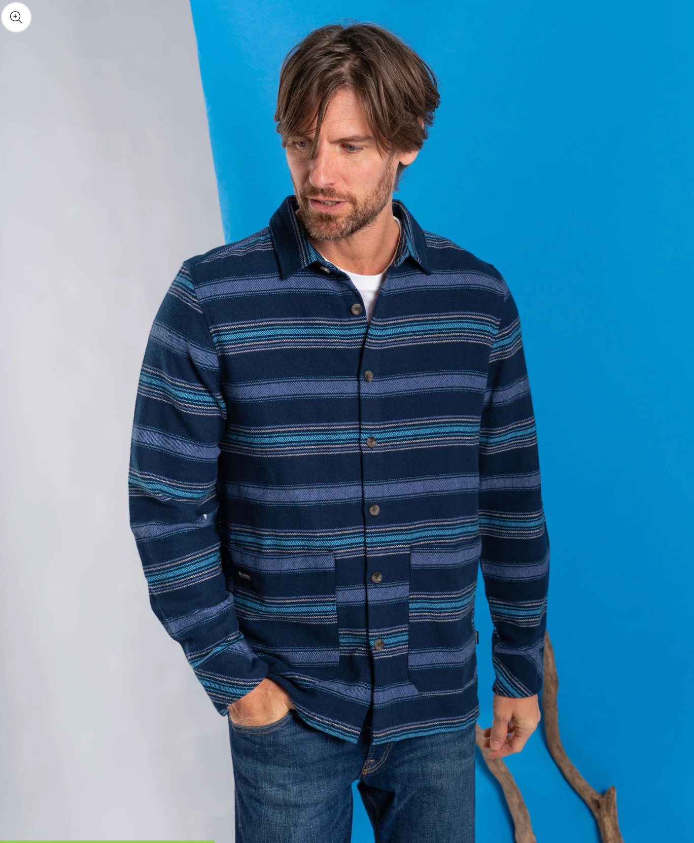 SALTROCK Woodford Stripe - Mens Shacket - Blue