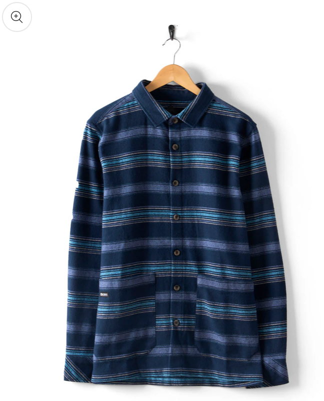 SALTROCK Woodford Stripe - Mens Shacket - Blue