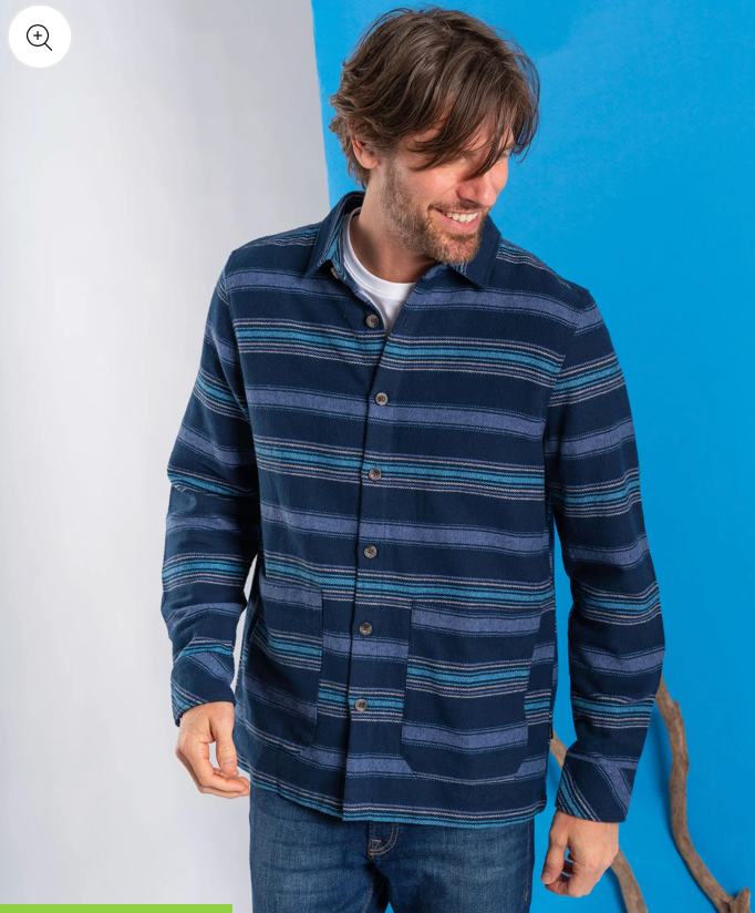 SALTROCK Woodford Stripe - Mens Shacket - Blue