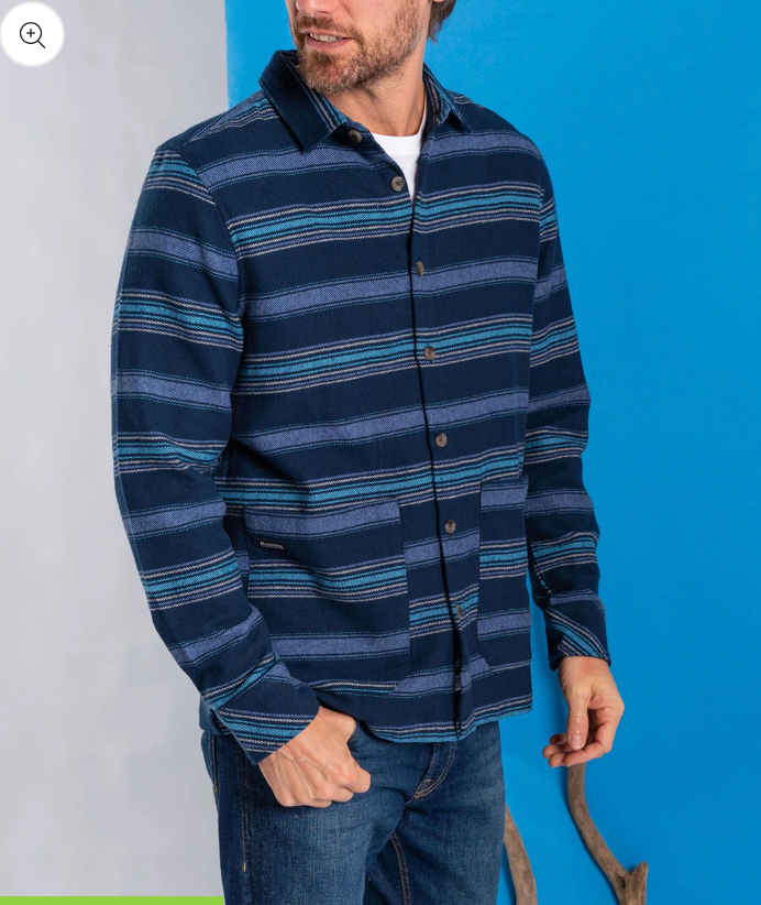 SALTROCK Woodford Stripe - Mens Shacket - Blue