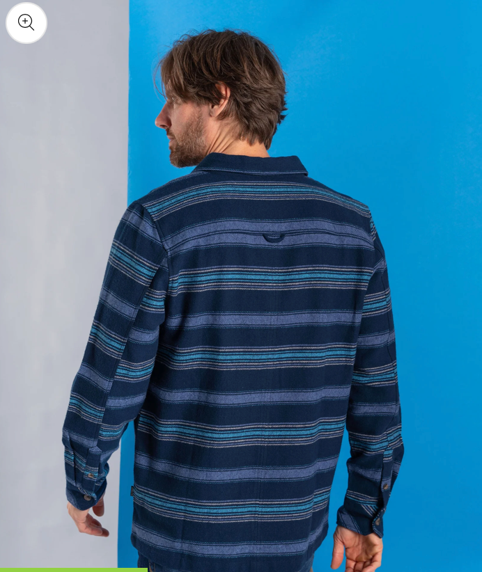 SALTROCK Woodford Stripe - Mens Shacket - Blue