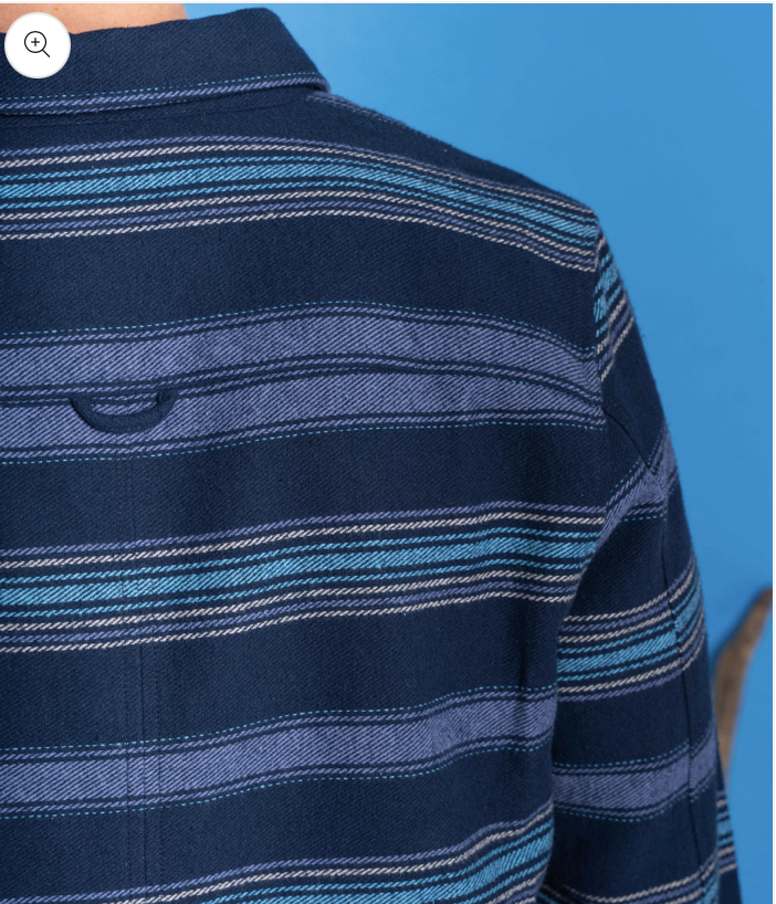 SALTROCK Woodford Stripe - Mens Shacket - Blue