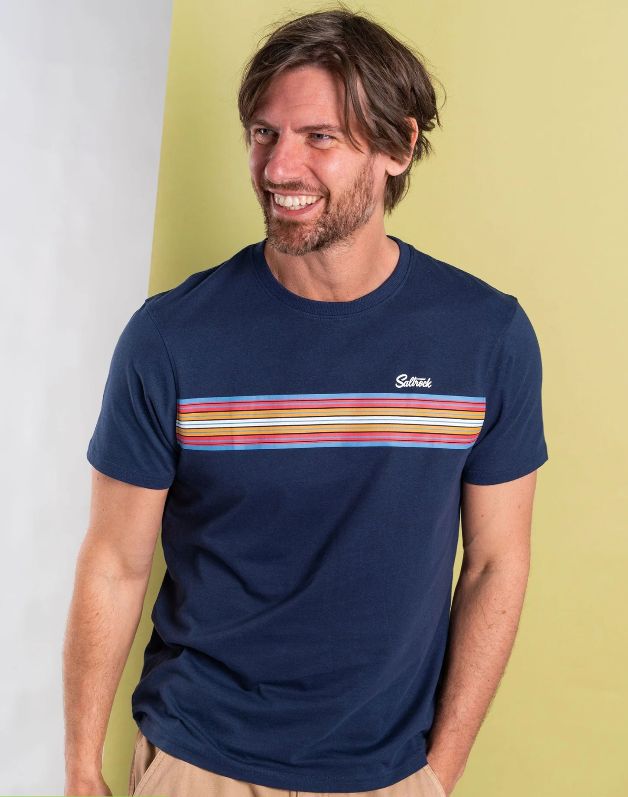 SALTROCK Classic Stripe - Mens Short Sleeve T-Shirt - Blue