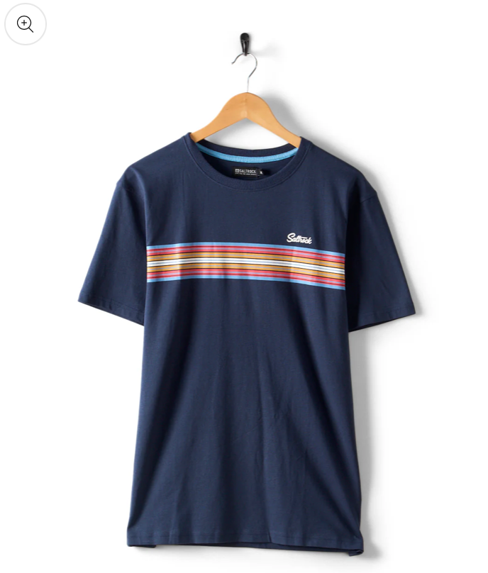 SALTROCK Classic Stripe - Mens Short Sleeve T-Shirt - Blue