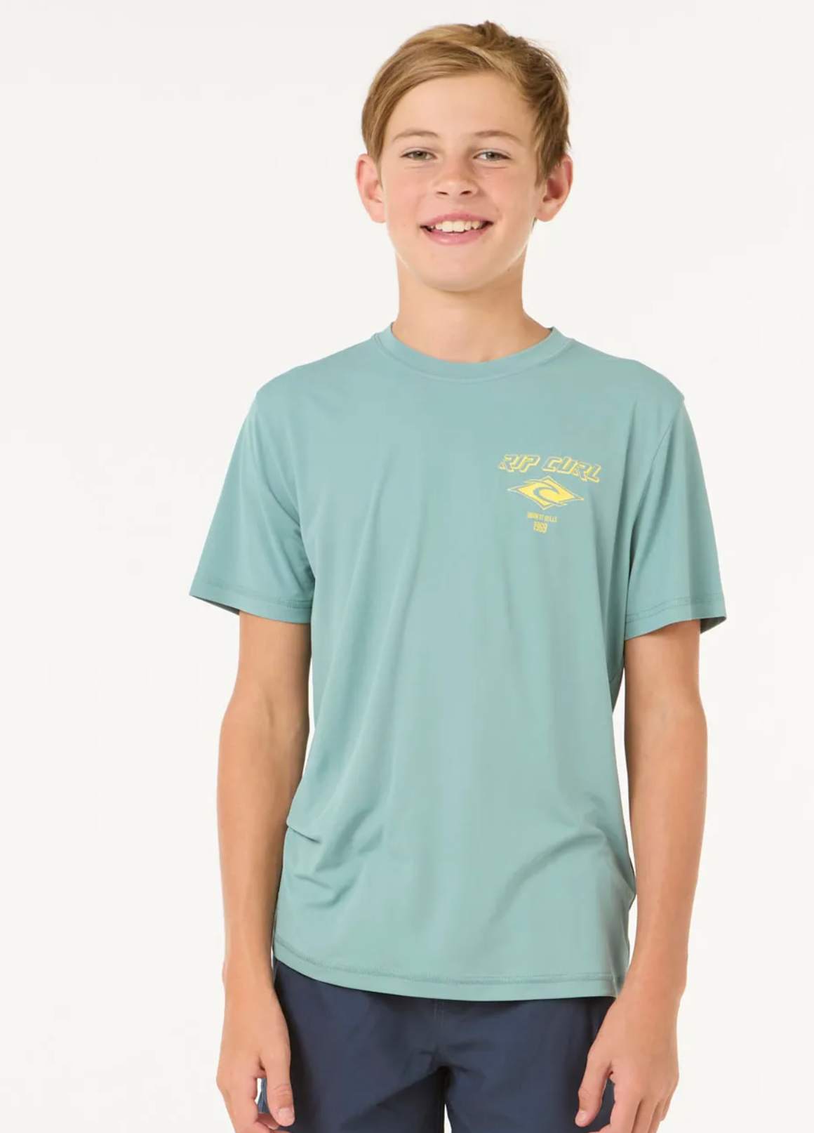 Rip Curl Icons Surflite UPF Short Sleeve Rash Vest Boy