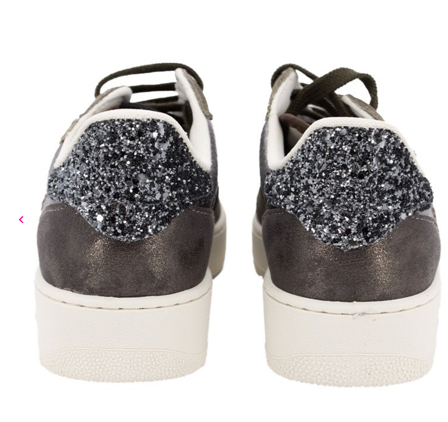MADRID METAL & SPLIT LEATHER & GLITTER TRAINERS