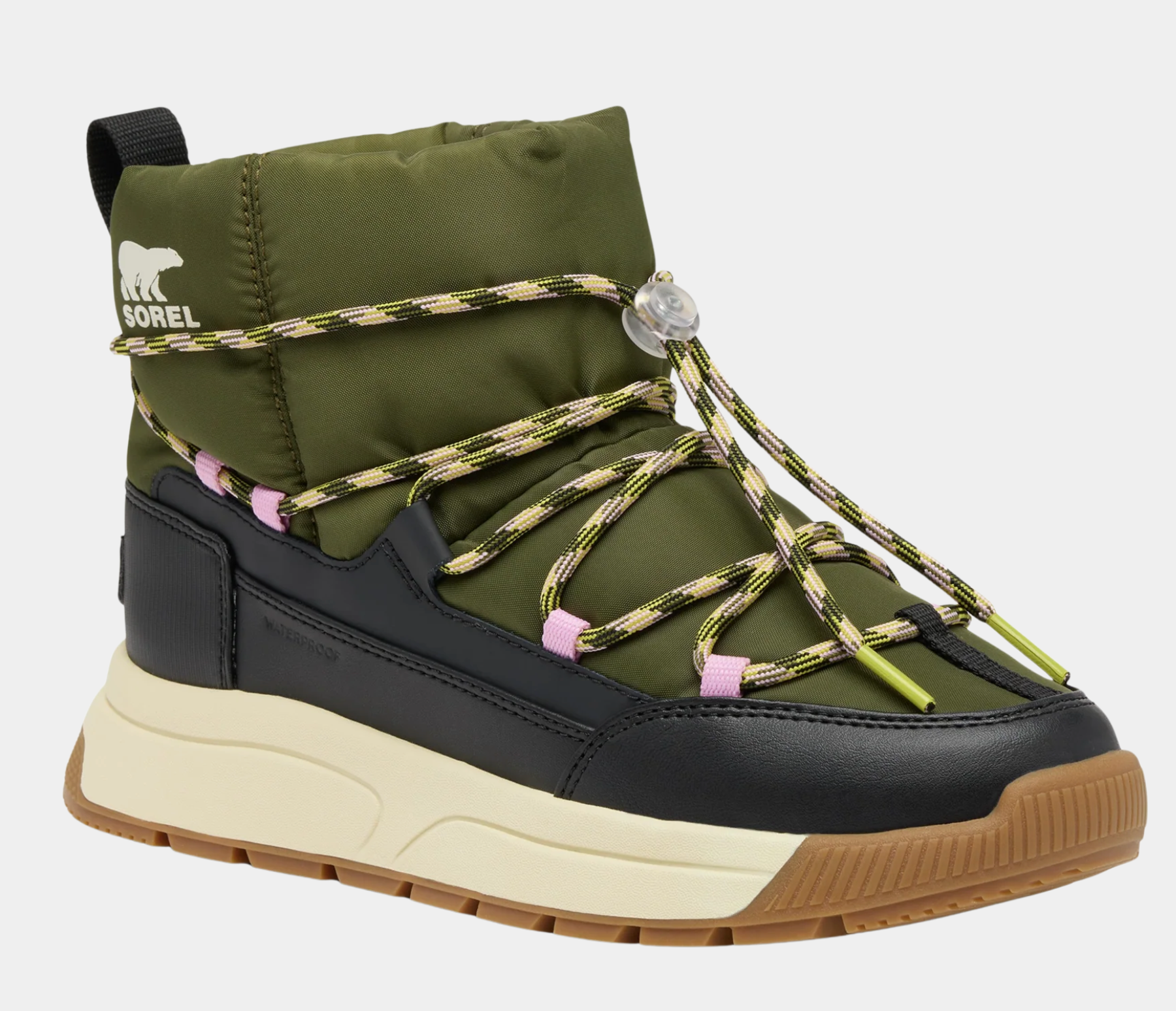 SOREL Whitney III Slip On Waterproof Boots in Utility Green & Black