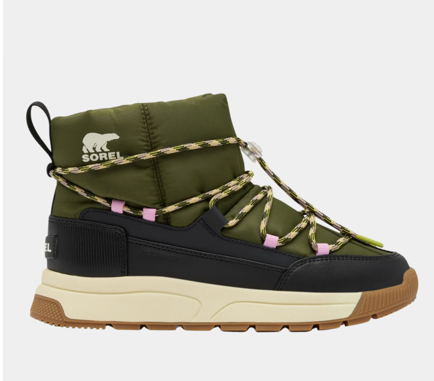 SOREL Whitney III Slip On Waterproof Boots in Utility Green & Black