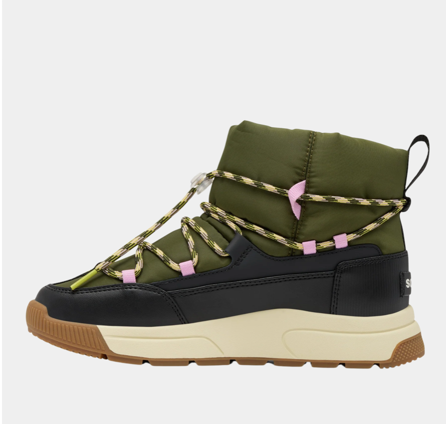 SOREL Whitney III Slip On Waterproof Boots in Utility Green & Black