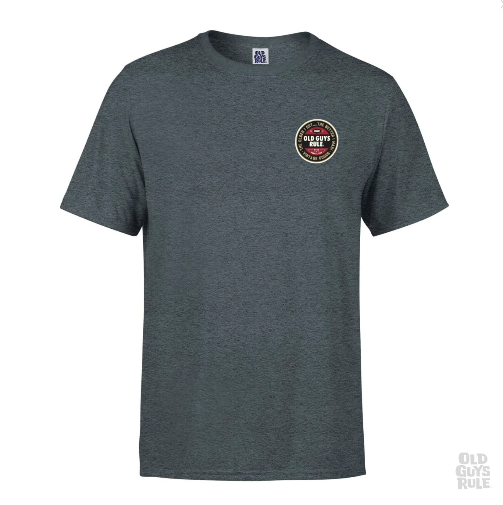 OLD GUYS RULE -NATURAL TRACTION II' T-SHIRT - DARK HEATHER -