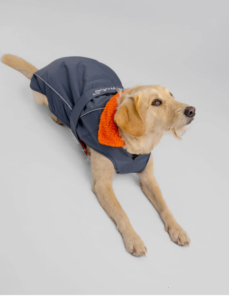 Dryrobe Dark Grey Orange Dog Coat