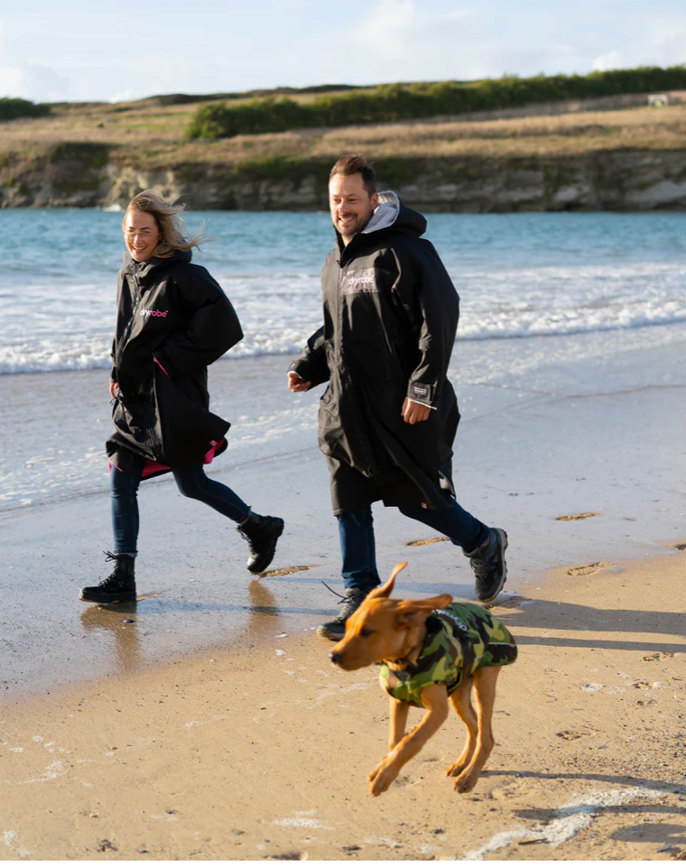 Dryrobe Green Camouflage Black Dog Coat