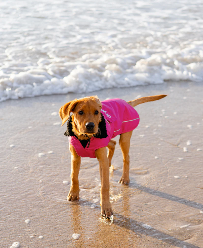 Dryrobe Pink Black Dog Coat