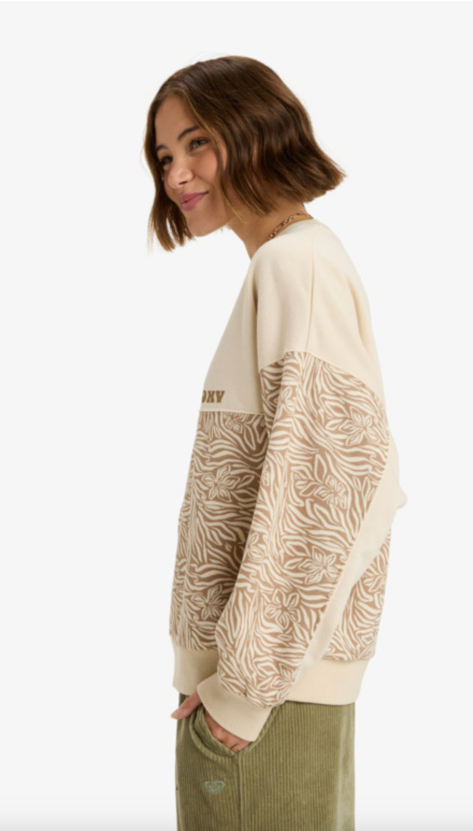 Roxy Gone Wild Block - Fleece With Printed Block for Women