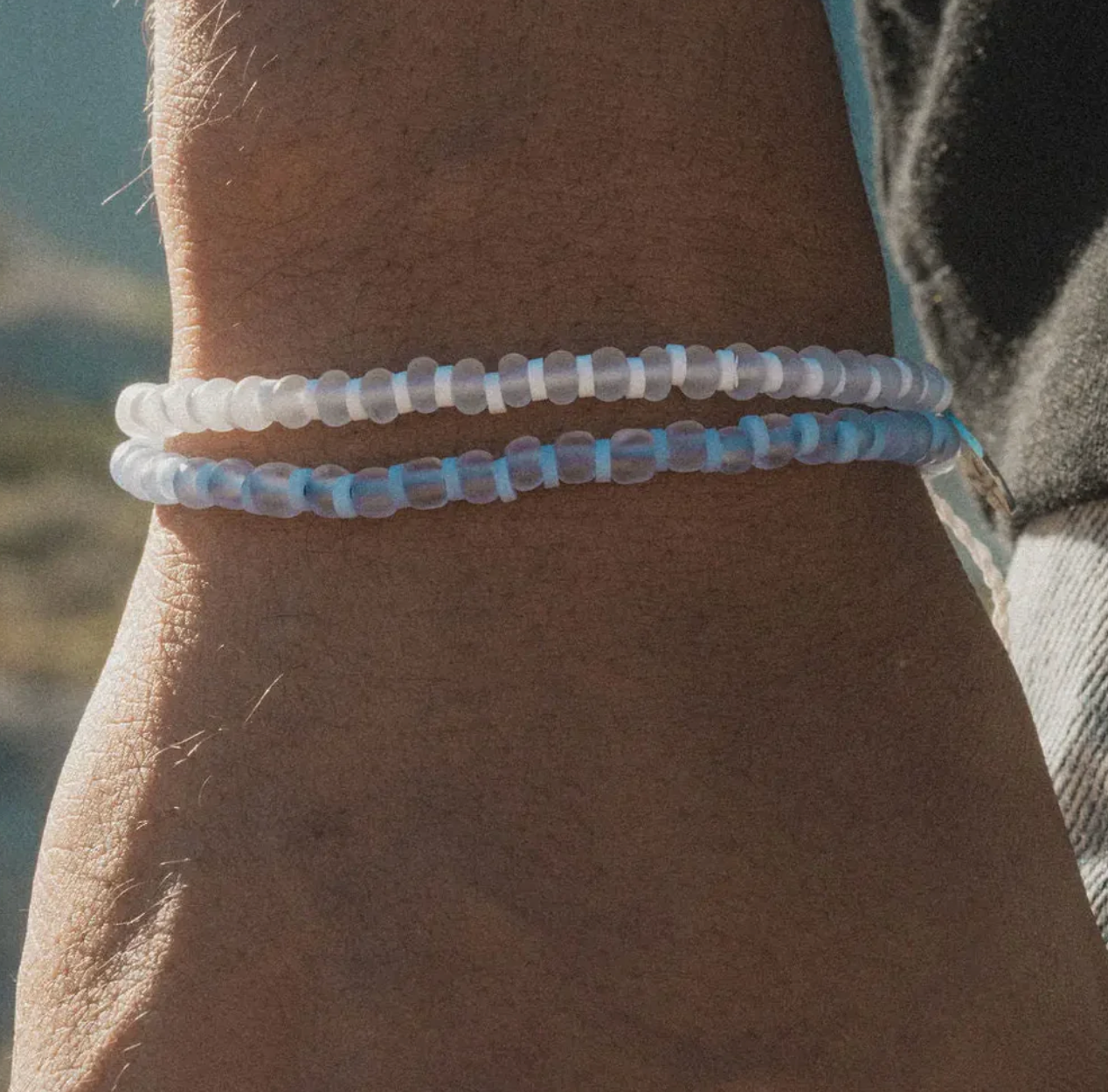 PINEAPPLE MARLEY GLASS BEADED BRACELET - BLUE - GLBP-001