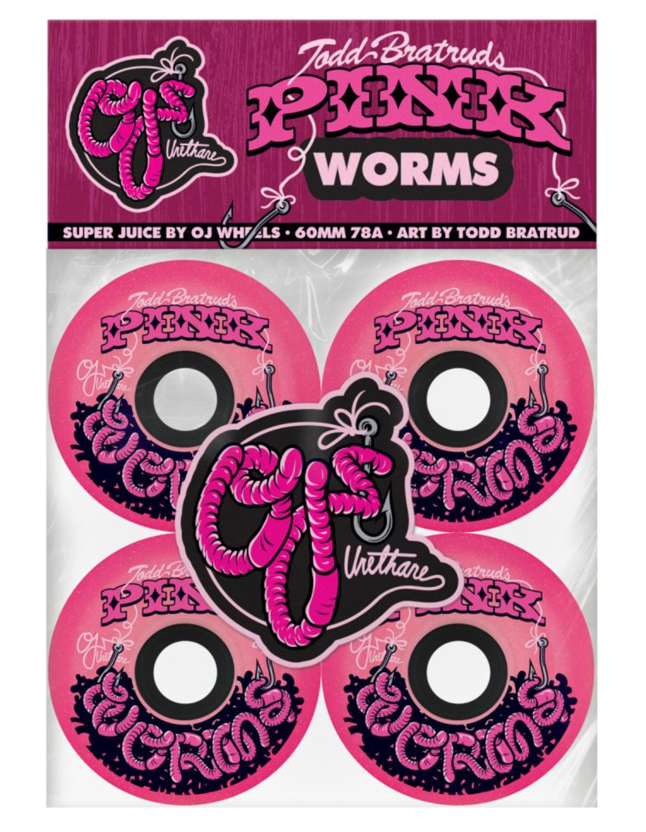 OJ Wheels Pink Worms Super Juice 78a -60mm