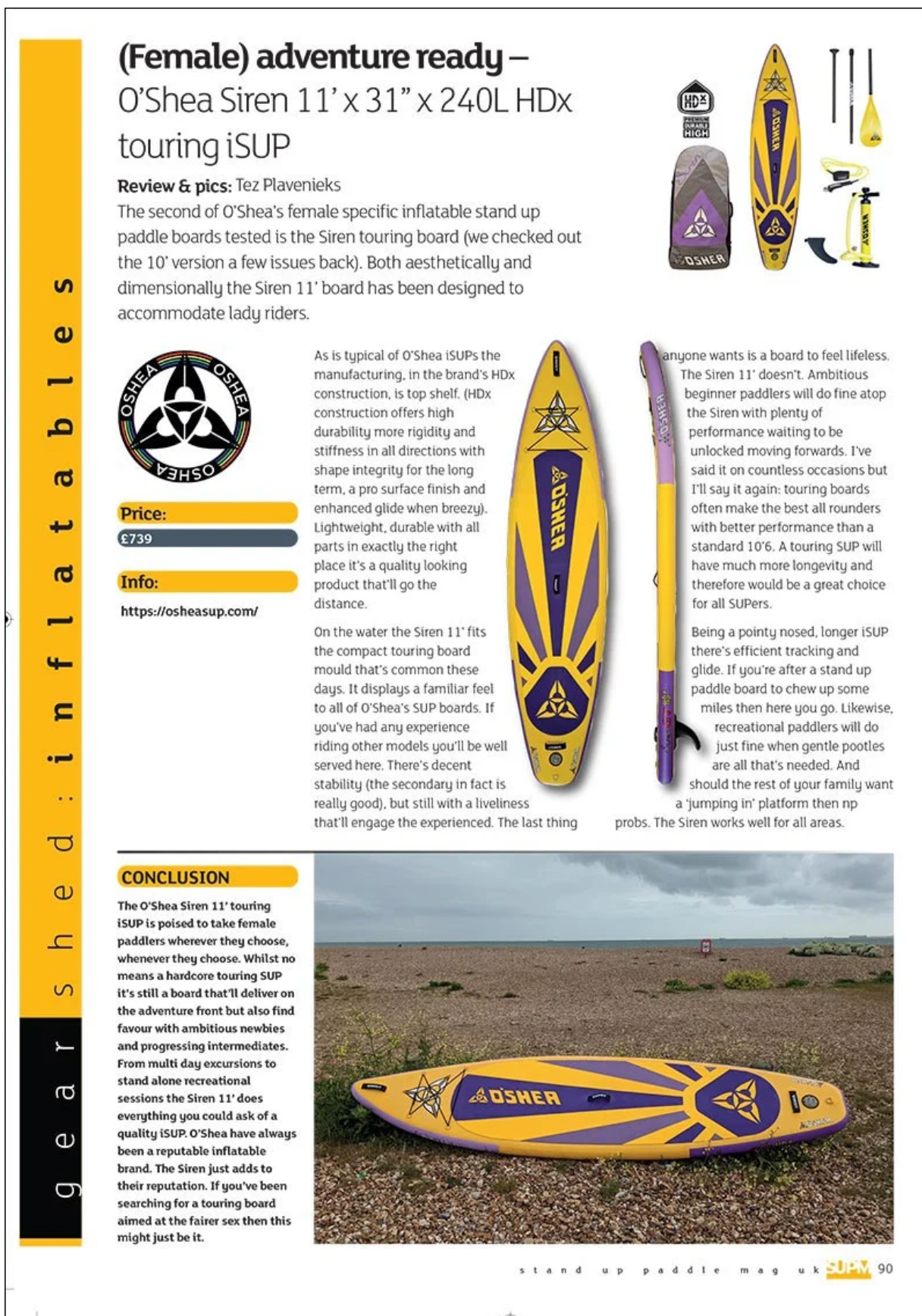 O'SHEA SIREN 11' HDx PADDLE BOARD PACKAGE