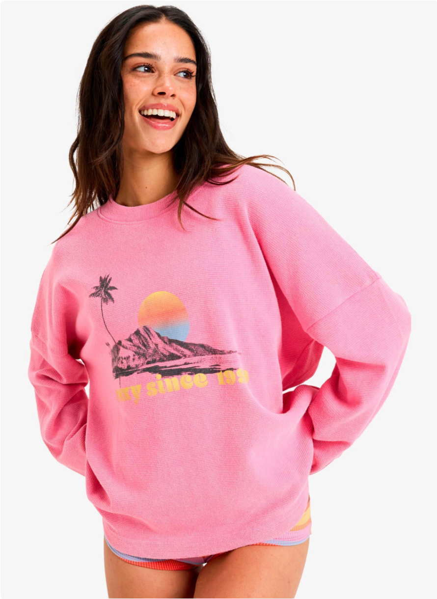 Roxy Eastside Midweight - Crew Neck Top With Vintage Wash for Women