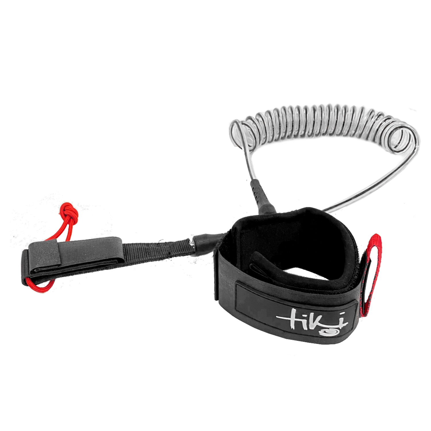 Tiki Sup Coil 2 Swivel 7Mm Surfboard Leash - 12" Clear/Black