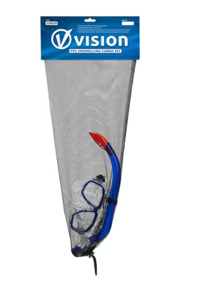 Vision Junior Pvc Mask And Kids Snorkel Set - Blue
