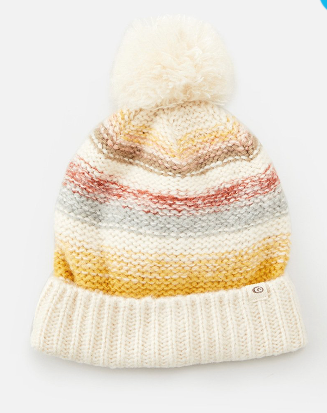 Rip Curl Ladies Drifter Stripe Beanie - Off White===SALE===