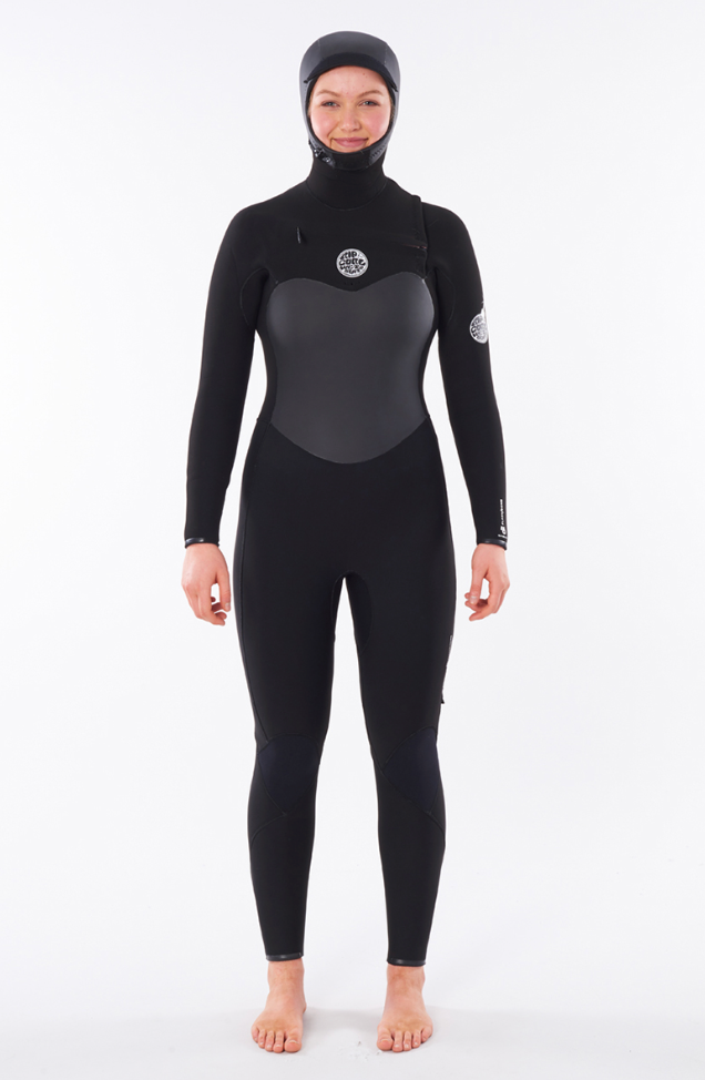 Rip Curl Ladies Flashbomb 6/4Mm Hooded Wetsuit - Black