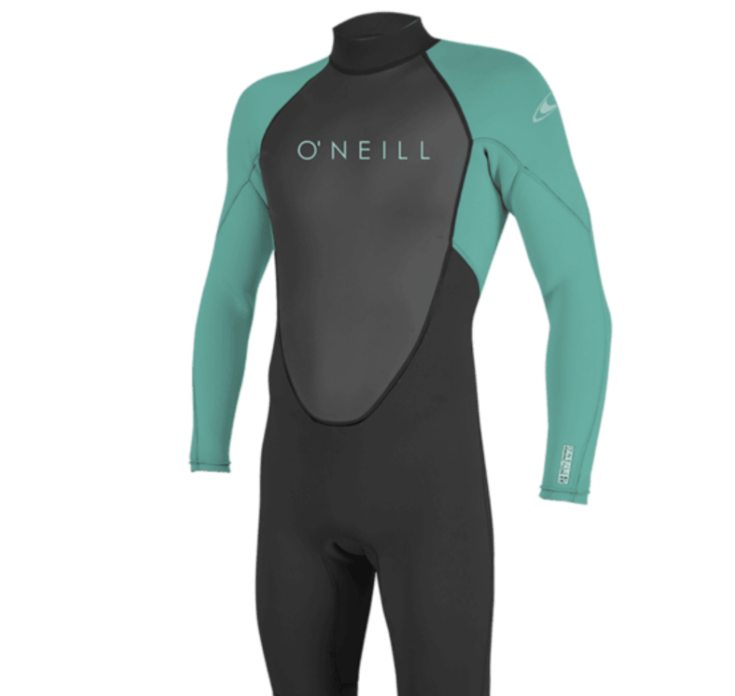 O'Neill Youth Reactor Wetsuit 3/2 Back Zip Full -5044 -Black/Lightaqua