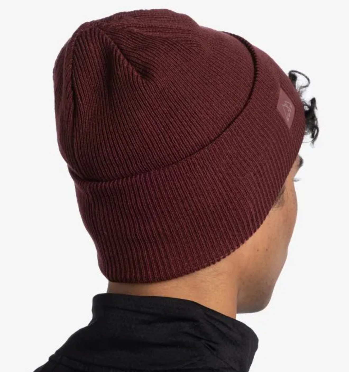 Buff Crossknit Beanie Solid Mahogany