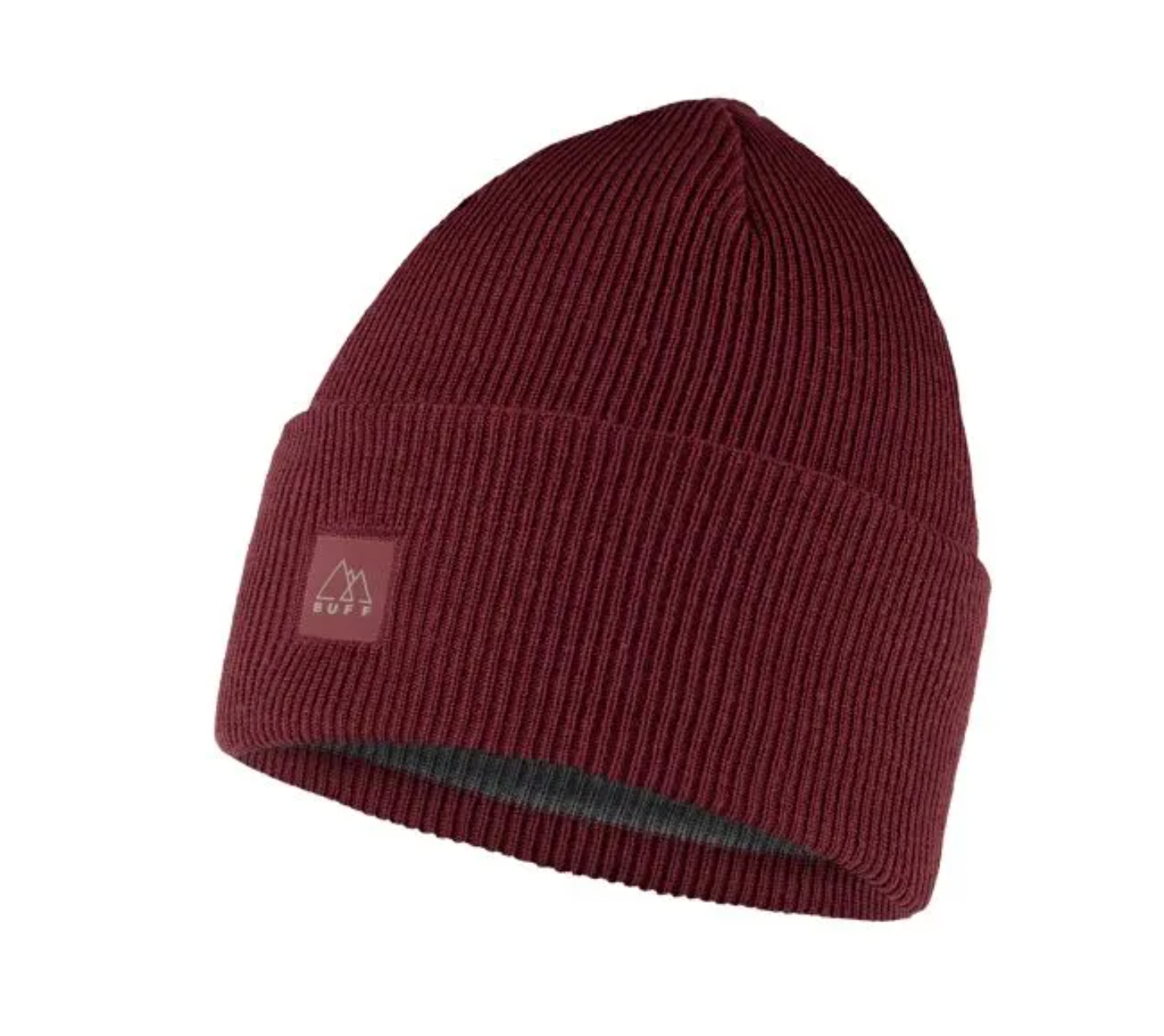 Buff Crossknit Beanie Solid Mahogany