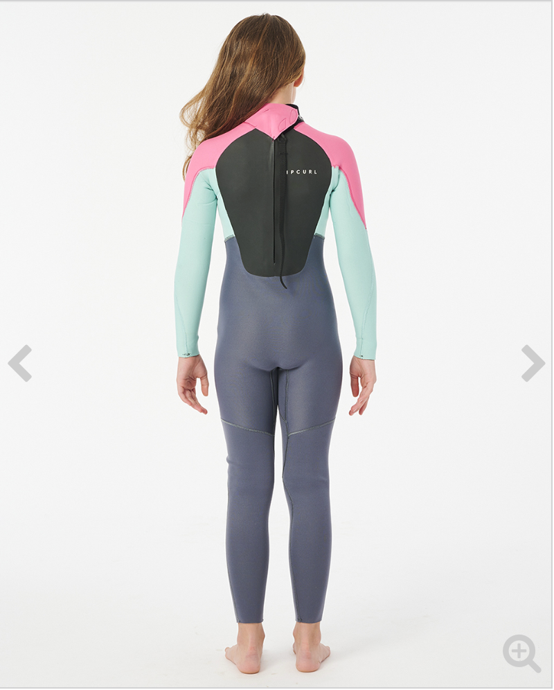 Rip Curl Girls Omega 5/3 Back Zip Wetsuit===CLEAR====