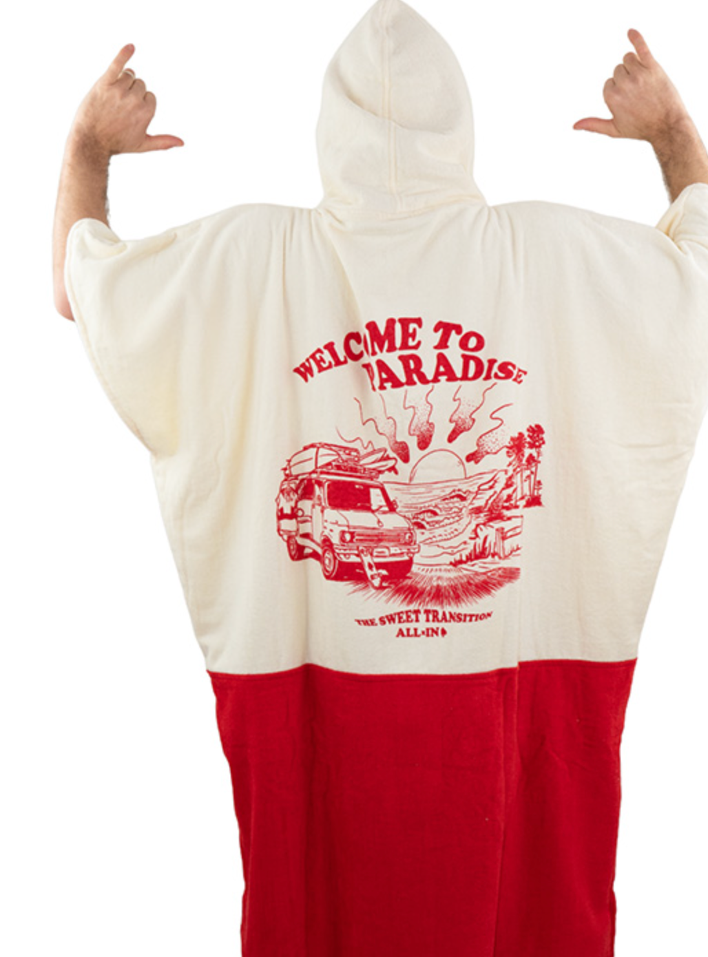 All In Beach Poncho – – Welcome Red-