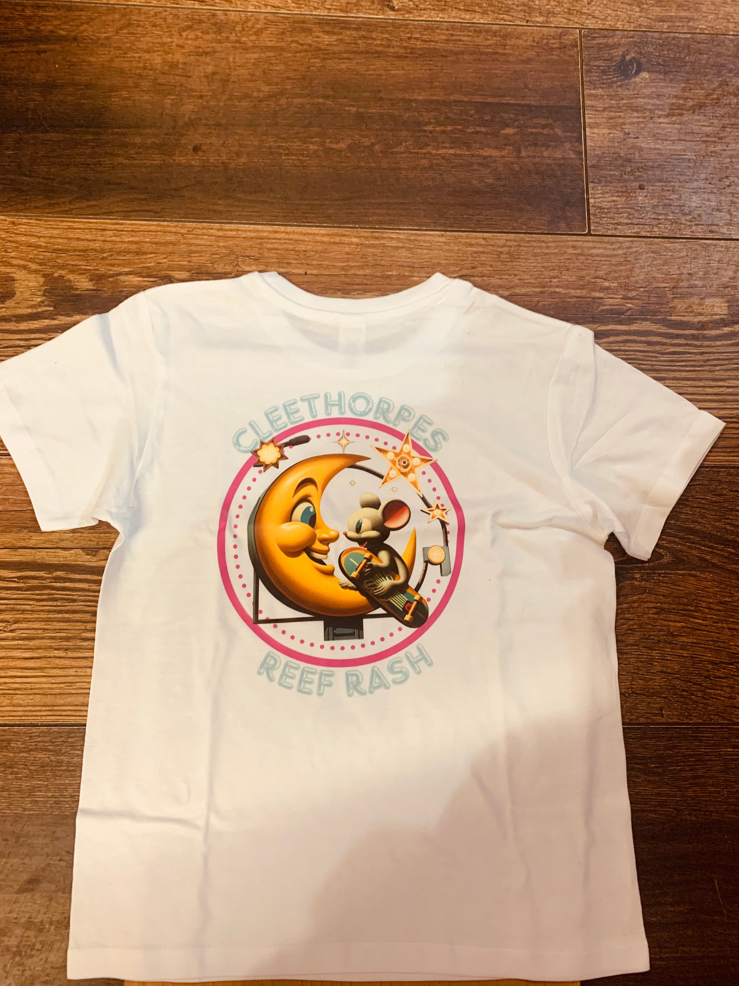 Cleethorpes -Kids - Mouse And Moon -White T-Shirt