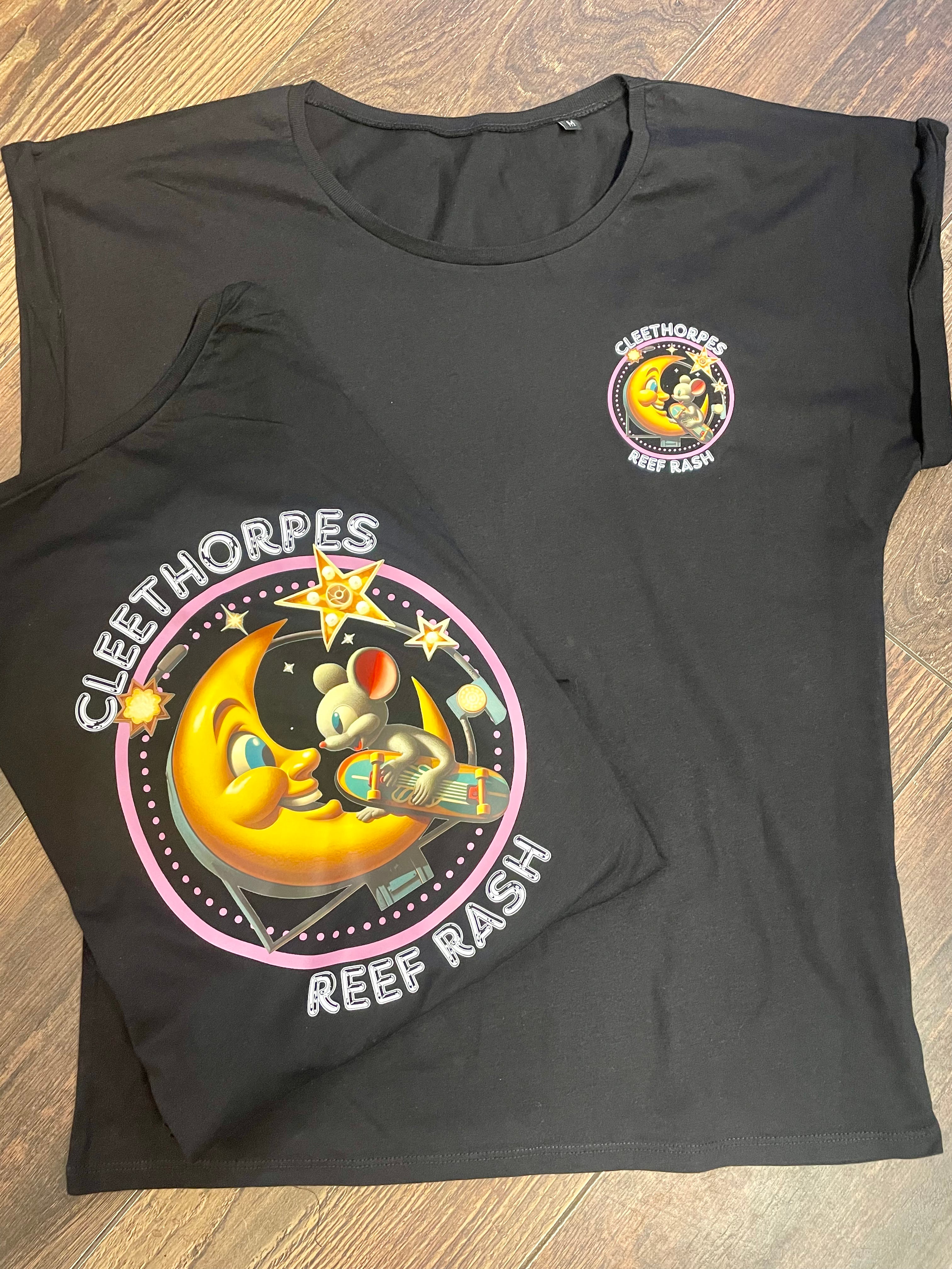 Cleethorpes Ladies Mouse And Moon T-Shirt Ladies