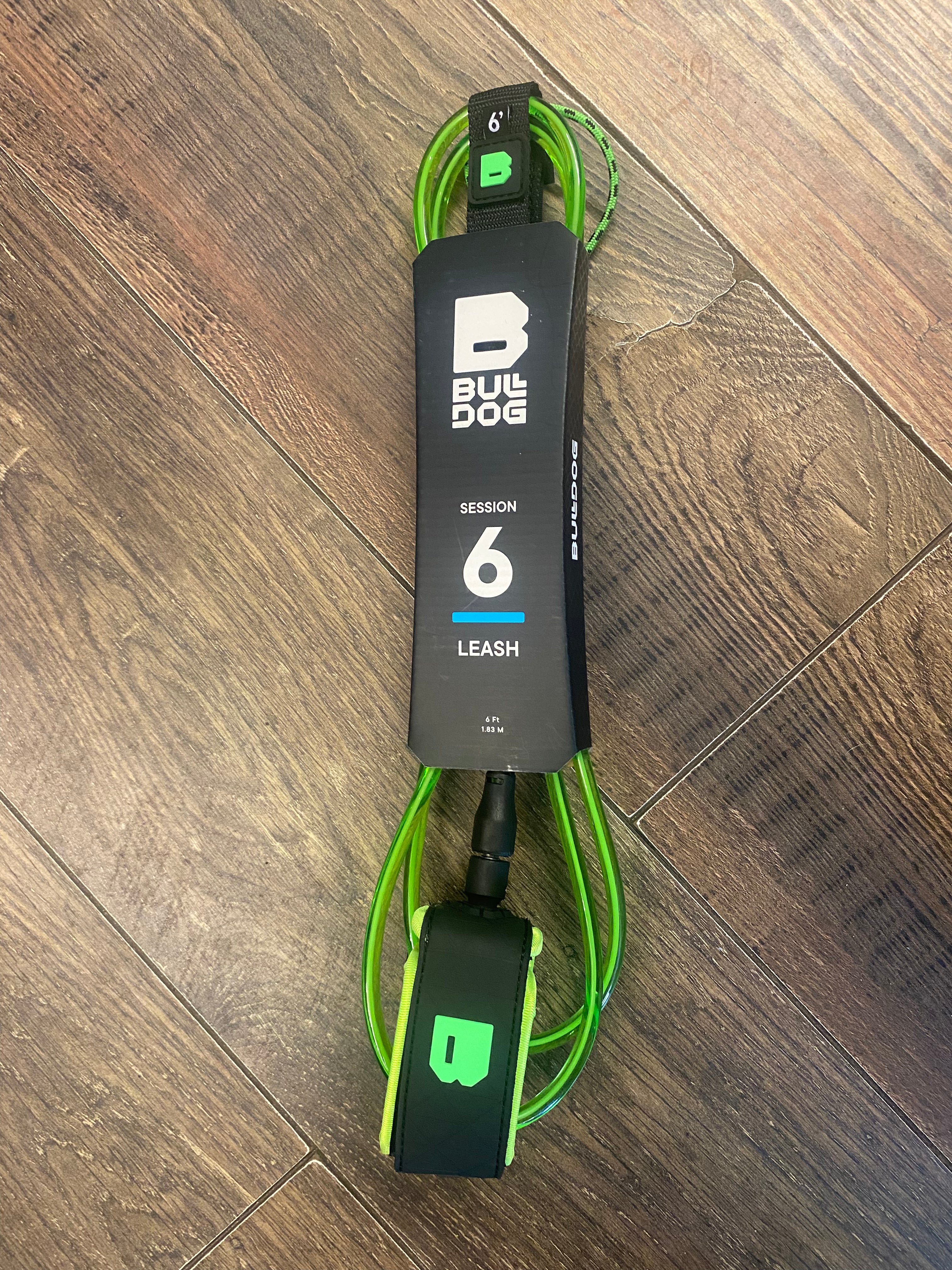 Bulldog Ankle Surf Leash In Black/Lime