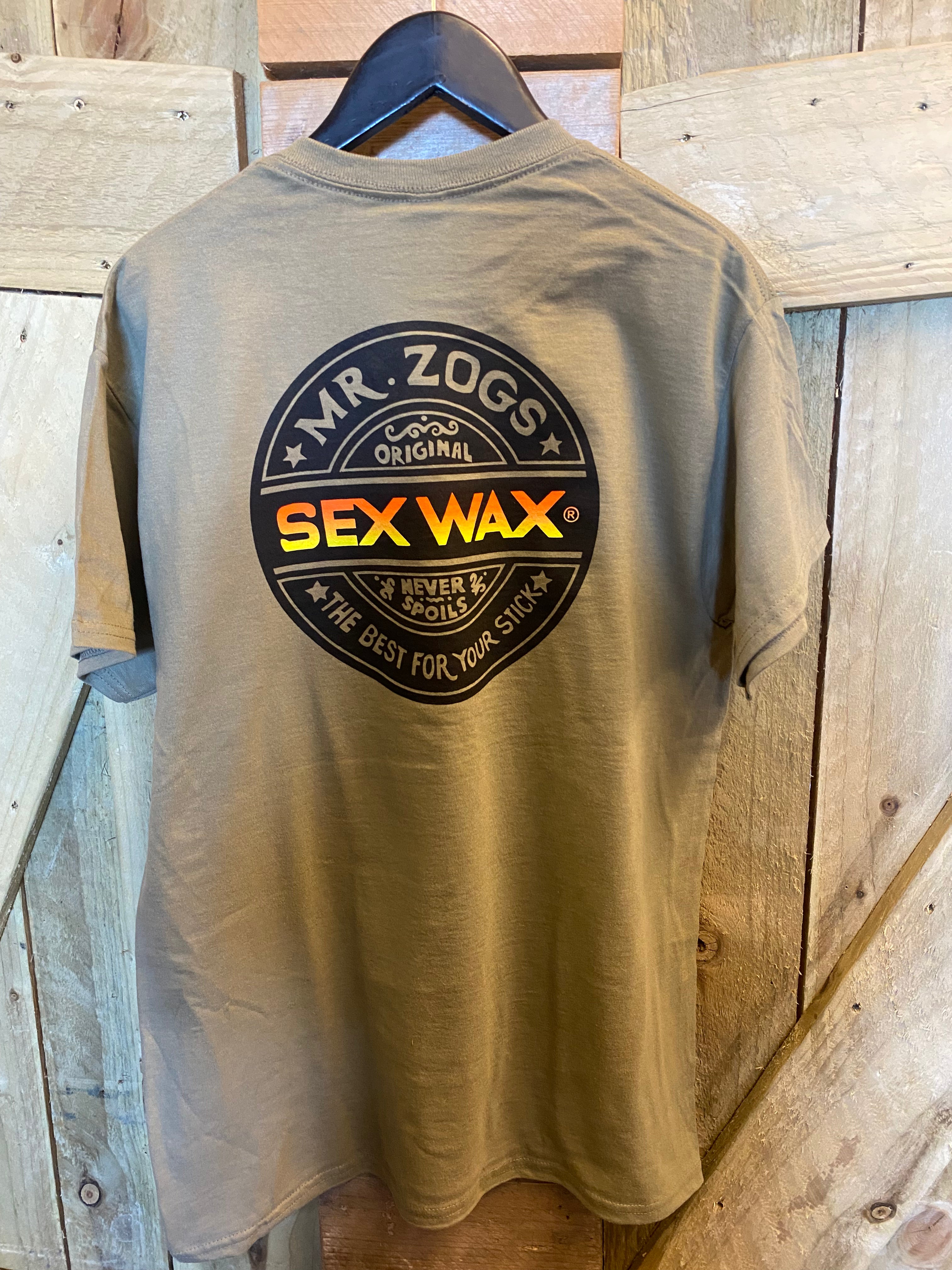 Sexwax t-shirt  - Word fade orange - Prairie dust