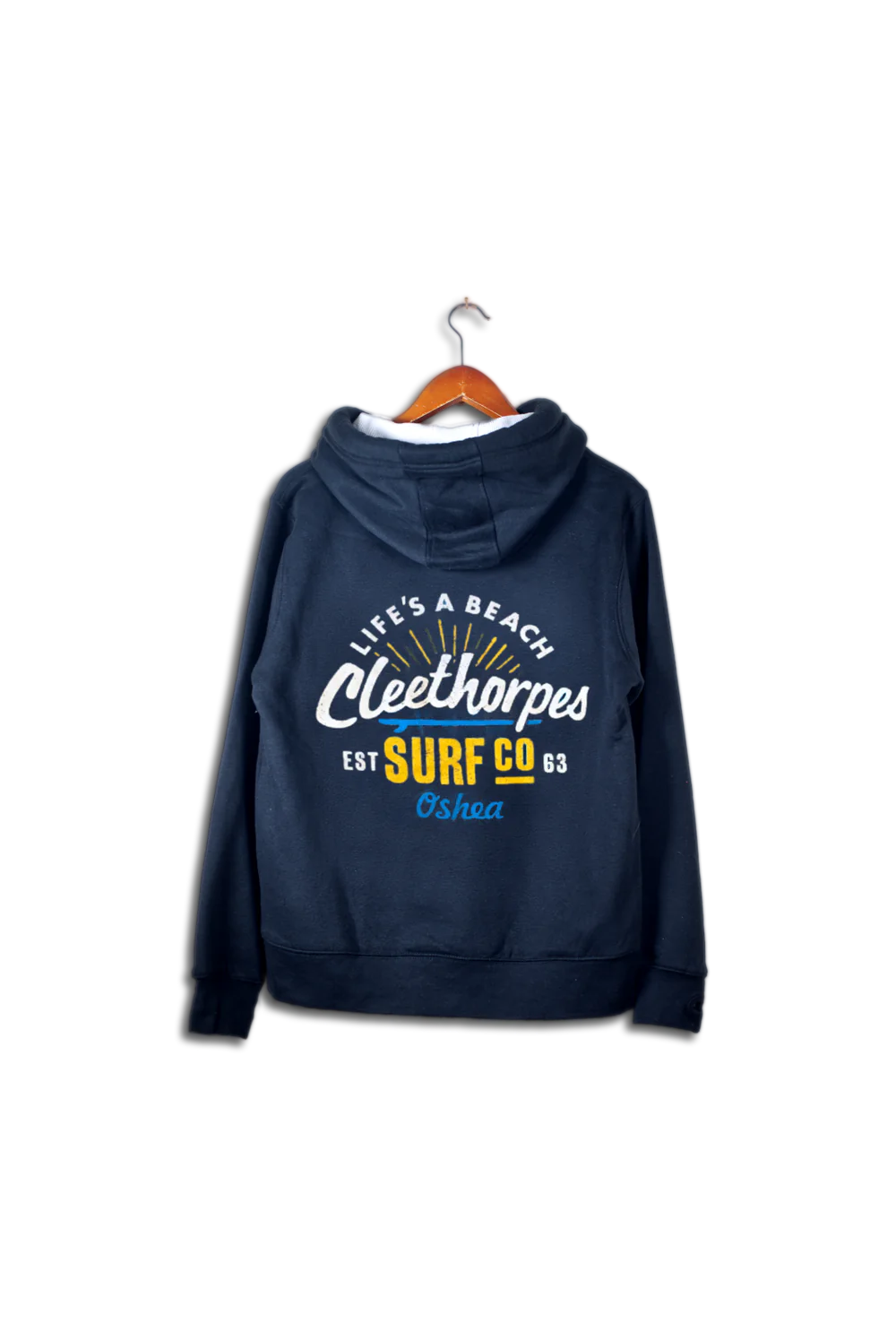 Cleethorpes New Zipped Navy -Lifes A Beach - Hoodie