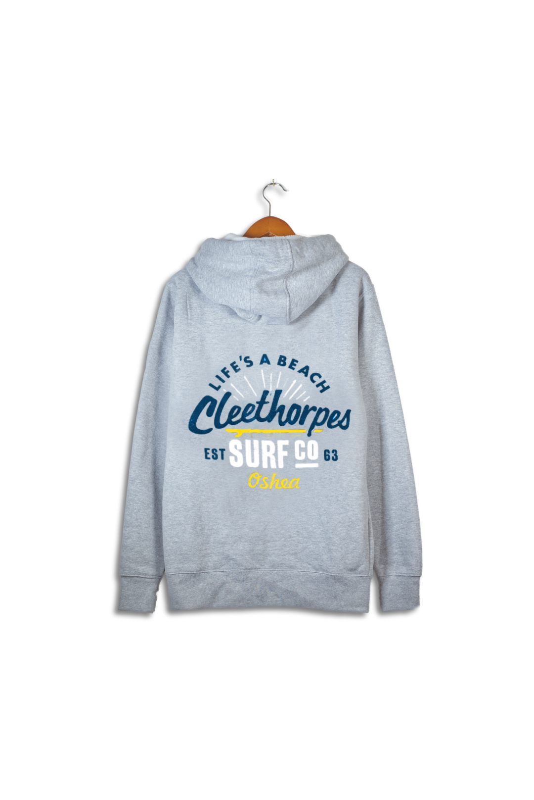 Cleethorpes Grey Overhead Hoody - Life'S A Beach