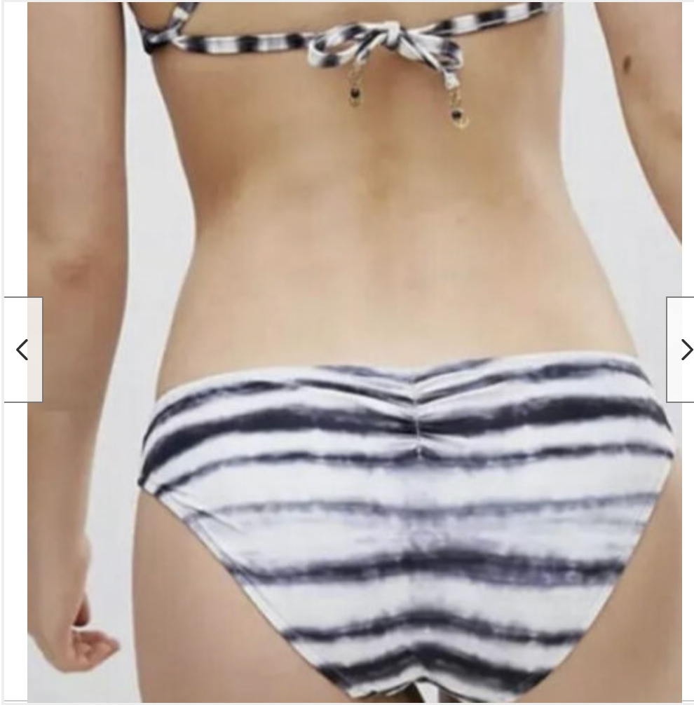 Seafolly Grey/White Osaka Stripe Rio Bikini - - Uk 14