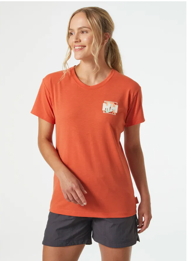 HELLY HANSEN WOMENS SKOG RECYCLED GRAPHIC T-SHIRT