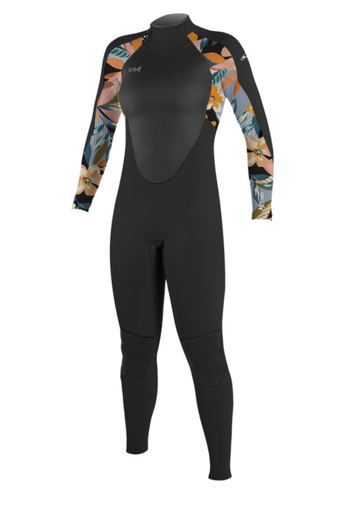 O'Neill Epic 3/2 Womens Back Zip Full Wetsuit Black/Demi Floral